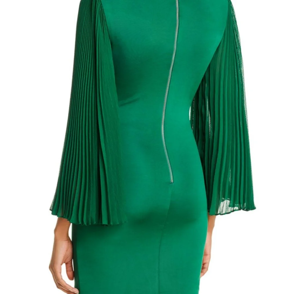 Alice+Olivia Zaya pleated-sleeve Mini Dress  Size 12 - Picture 3 of 10